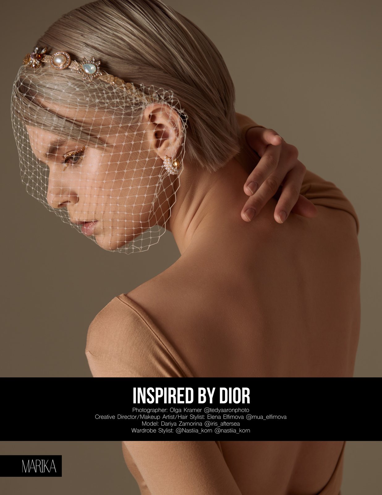Veil and jewelled headband close-up